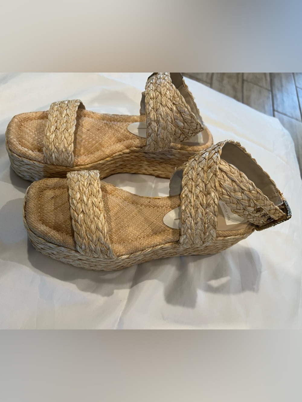 Dolce Vita Natural Braided Platform Espadrille Sandals - Picture 3 of 7